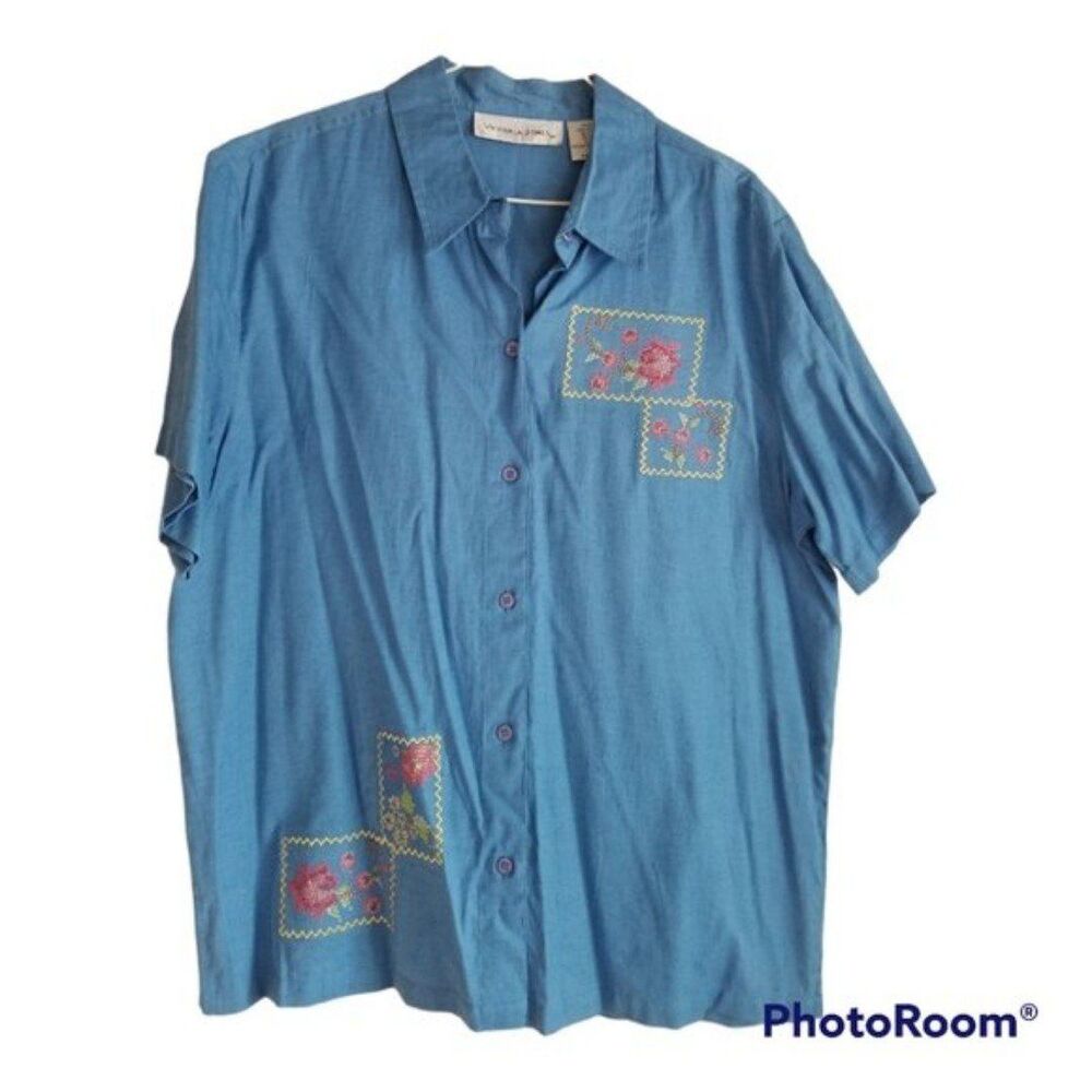 Blue Casual Button Down Shirts Size L (NWOT)